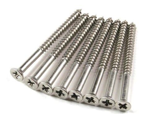 Hinge Outlet Satin Nickel Wood Screws 9 X 2 1/2 Inch for Residential Door Hinges - 24 Pack