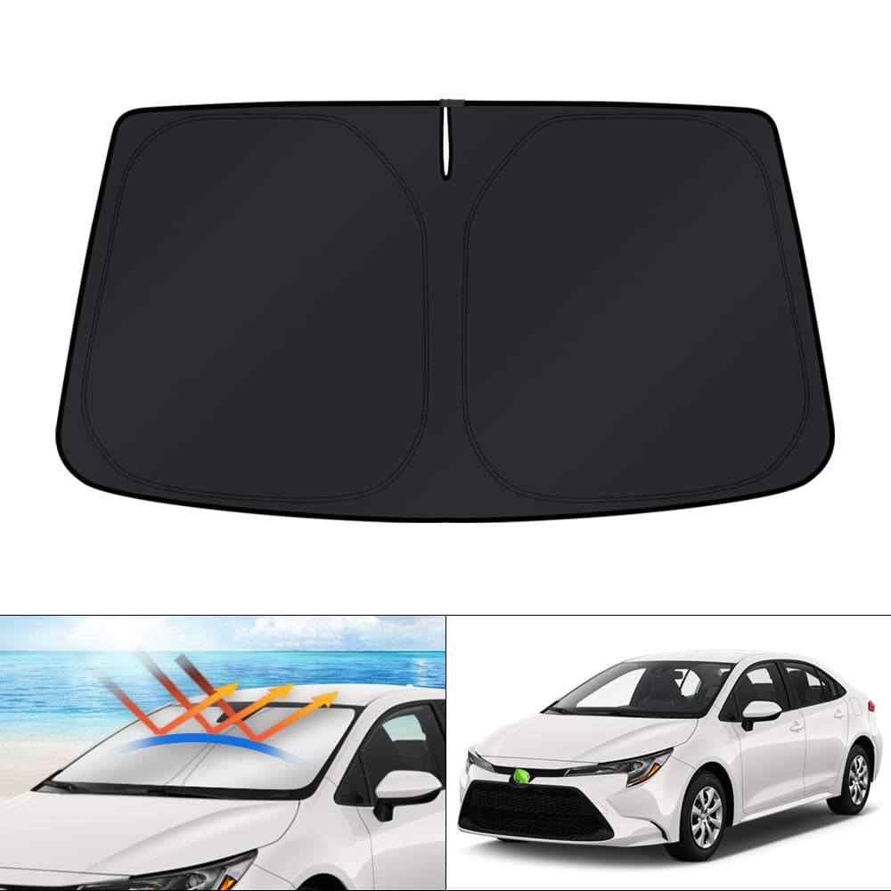 KUST Custom Fit Windshield Sun Shade for 2020-2024 2025 2026 Toyota Corolla (Not for Corolla Cross) Accessories Sunshade Sun Visor Protector Foldable Blocks UV Rays Keep Cooler