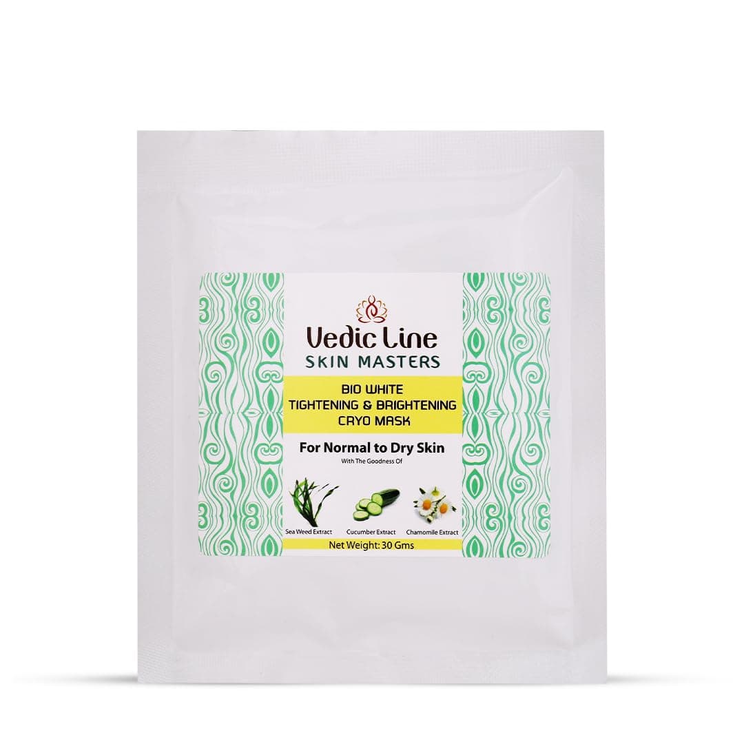 Vedic Line Skin Masters Bio White Cryo Mask For Mature (30+ Skin), Reduces Signs Of Ageing, Dullness With Bergamot,Mint Extract For Giving Smooth & Glowing Skin, 30Ml, 1 Count