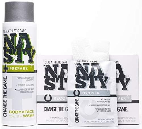 NASTY Prepare Face and Body Wash Plus Individually Wrapped Wipes Combo Pack