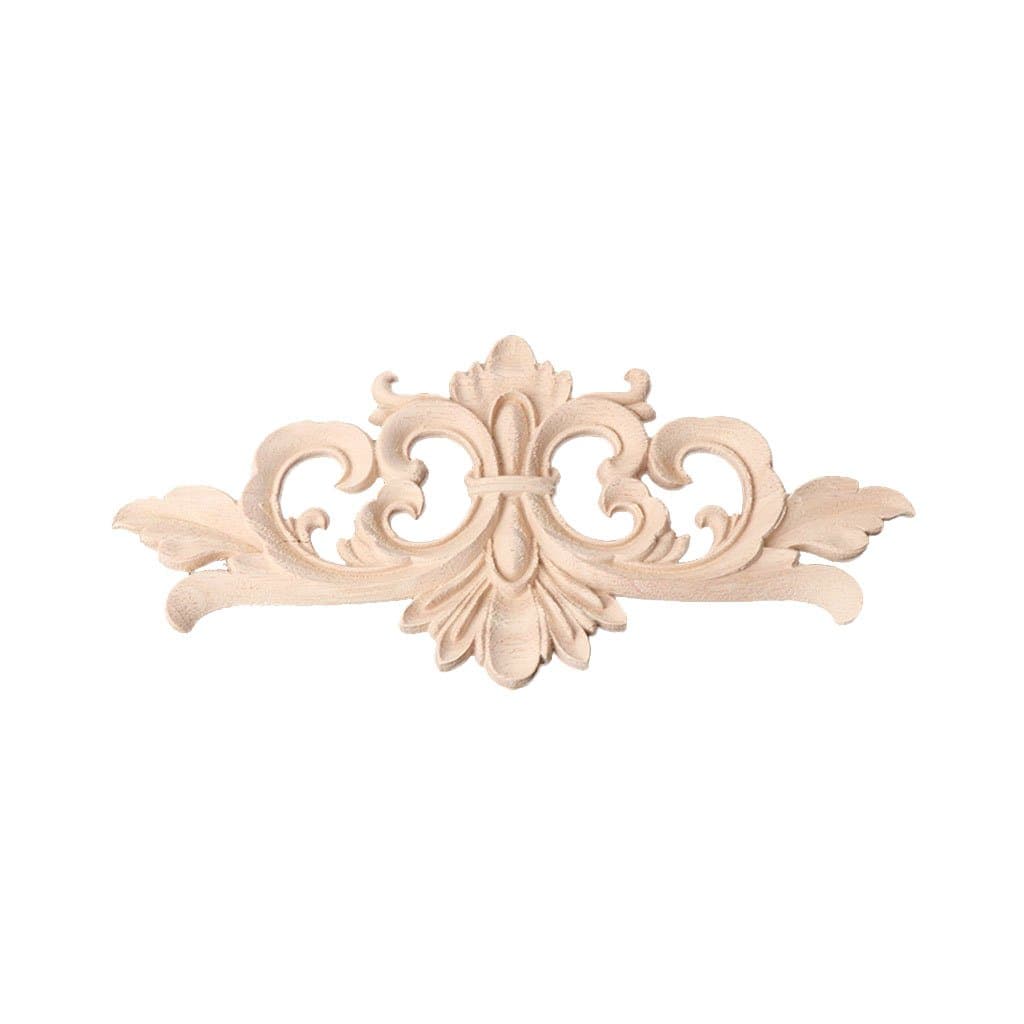 Gszfsm001 Wood Carved Corner Onlay Applique Frame Decoration Furniture Unpainted Home
