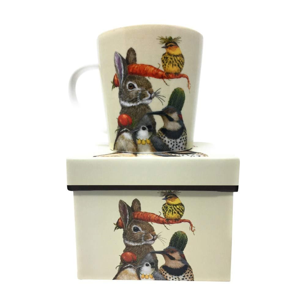 Paperproducts Design Vicki Sawyer Gift-Boxed Mug - Bone China Mugs for Coffee, Tea - Dishwasher/Microwave Safe - 13.5 Ounces, Harvest Party Design