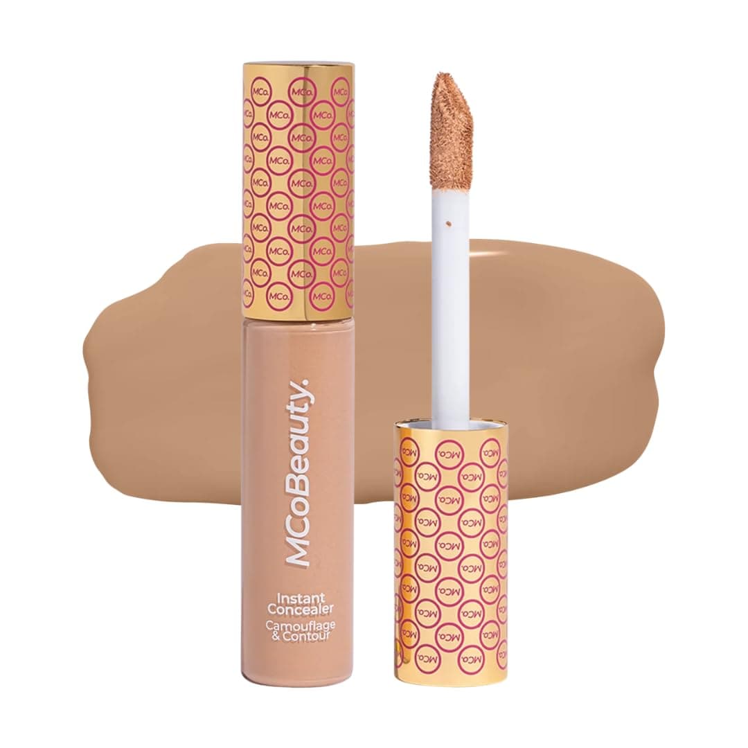 Instant Concealer Camouflage and Contour Warm Beige - Full Coverage Cream Concealer Dark Circles Blemishes - Brightening Highlighting Contouring Face Makeup - Cruelty Free Vegan - 1 Count