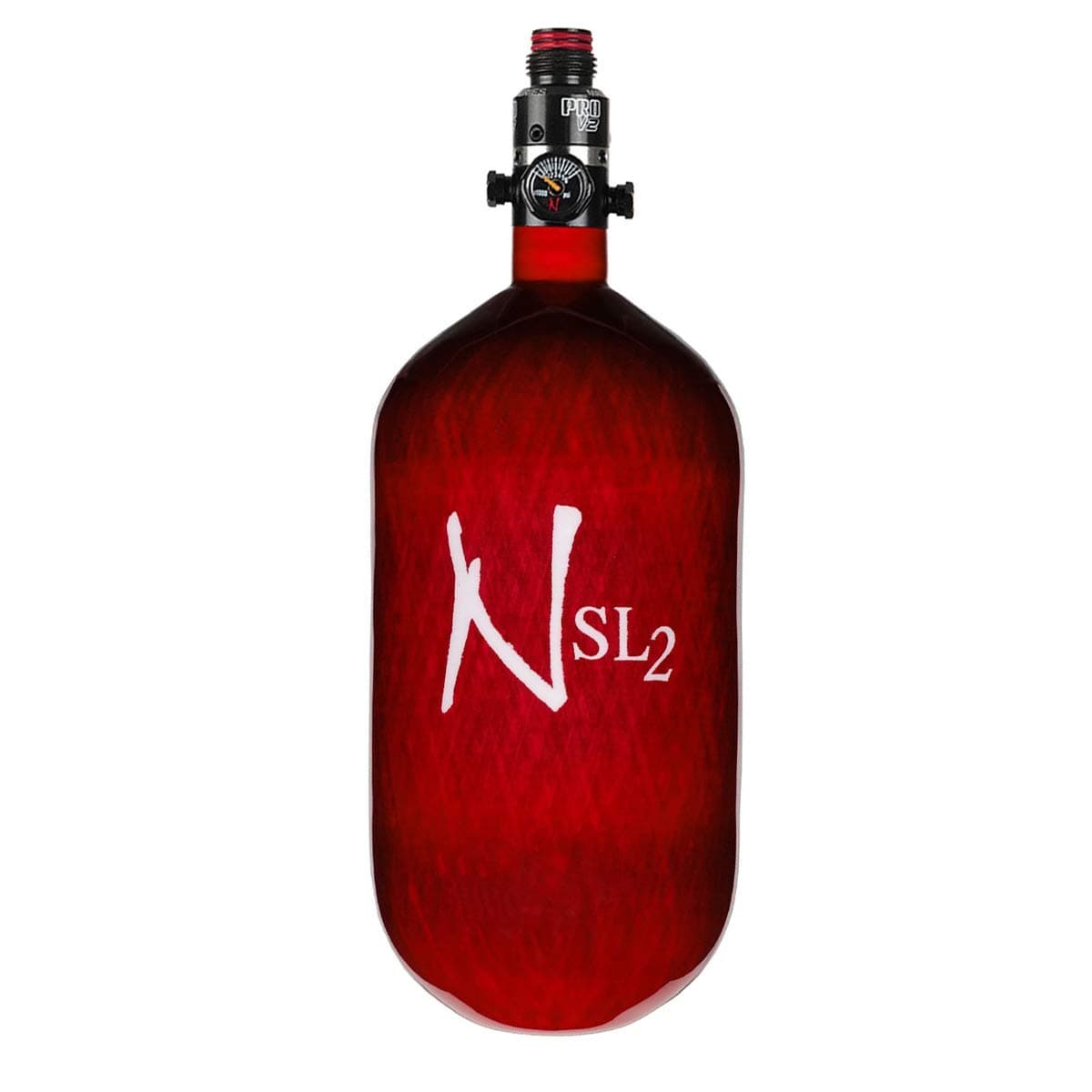 Ninja Carbon Fiber HPA Tank - SUPERLIGHT / SL - PRO V2 REG - 77/4500 - Red