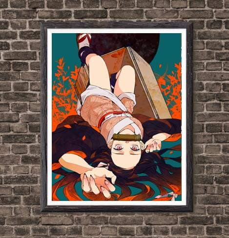 Lovely Nezuko Anime Canvas Art Prints,8 x 10 Inches,No Frame