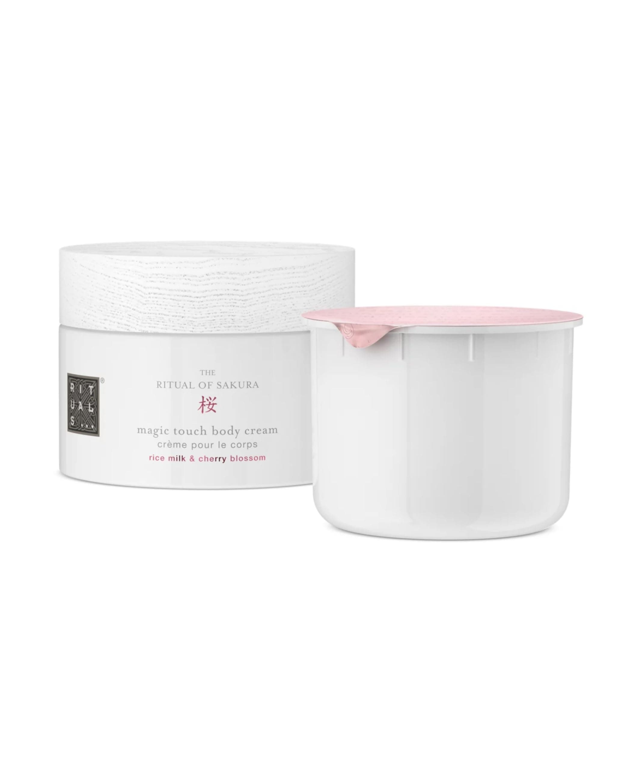 RITUALS Body Cream + Refill The Ritual of Sakura Gift Set - Moisturising Body Cream with Cherry Blossom and Rice Milk - Nourishing Properties, 220ml + 220ml
