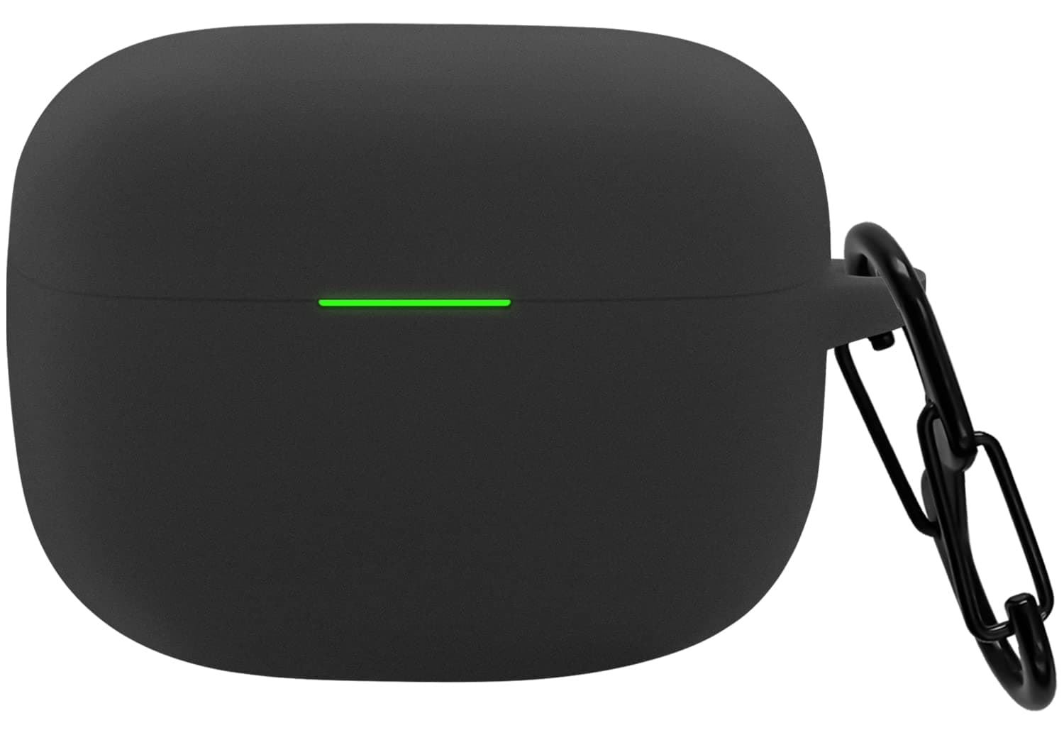 Geiomoo Silicone Cover Compatible with Sony LinkBuds S, Protective Case with Carabiner (Black)