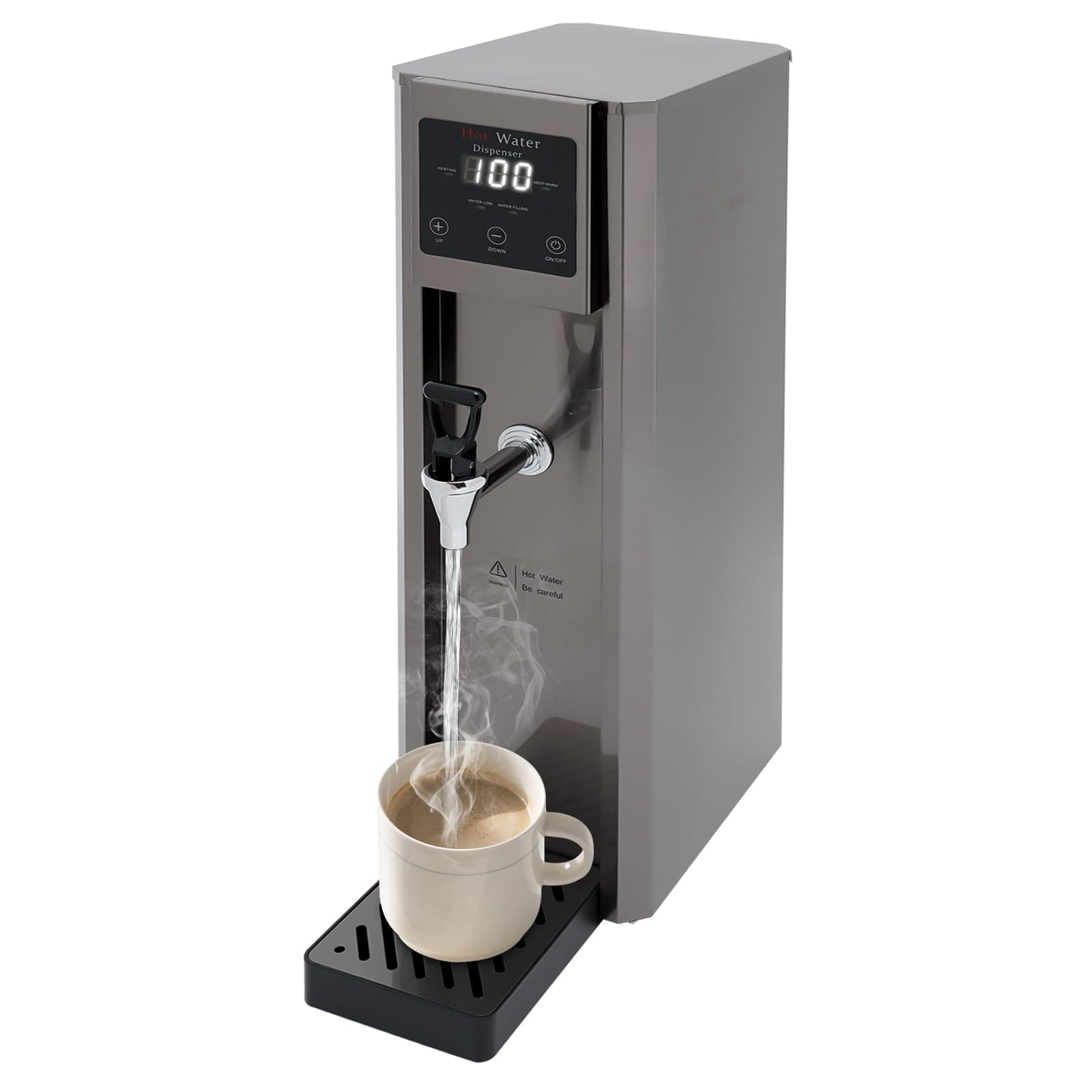 Step-Heating Commercial Hot Water Dispenser, 10L/2.64Gal Hot Water Boiler Dispenser Electric Water Pot Boiler Commercial Boiling Water Machine for Tea Coffee Shop Dessert Shop Hotel - 30L/H 1800W