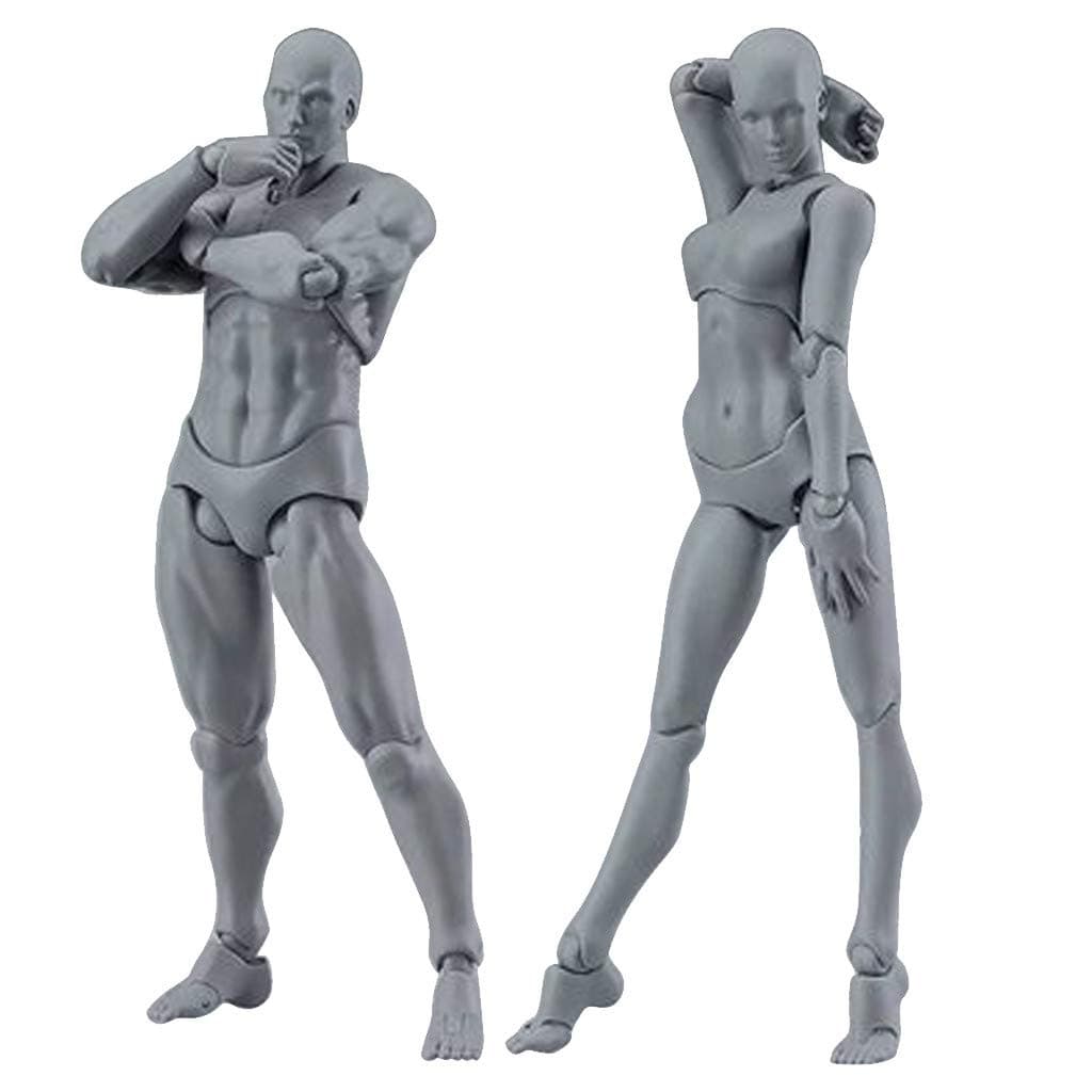 Gotian Highly Realistic Sketch Drawing Figures Action Figure Model Human Mannequin Man Woman Kits for Artists (Q)