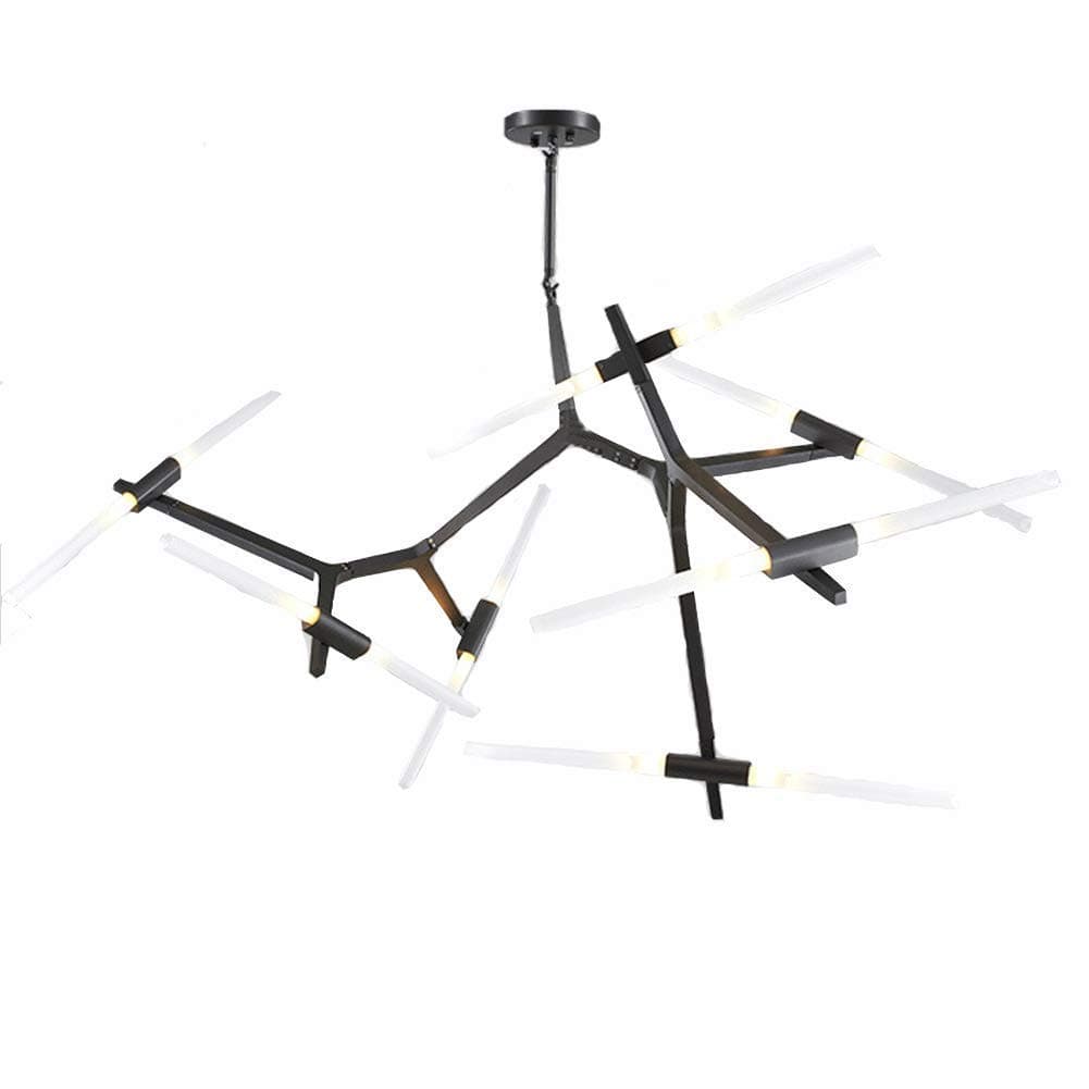 Masrou Tree Branch Pendant Lamp Simple led Art Chandelier Modern Metal Sputnik Chandelier Lamp for Dining Room, Living Room, Hotel, Coffee Shop, Restaurant (Black, 14 Heads)