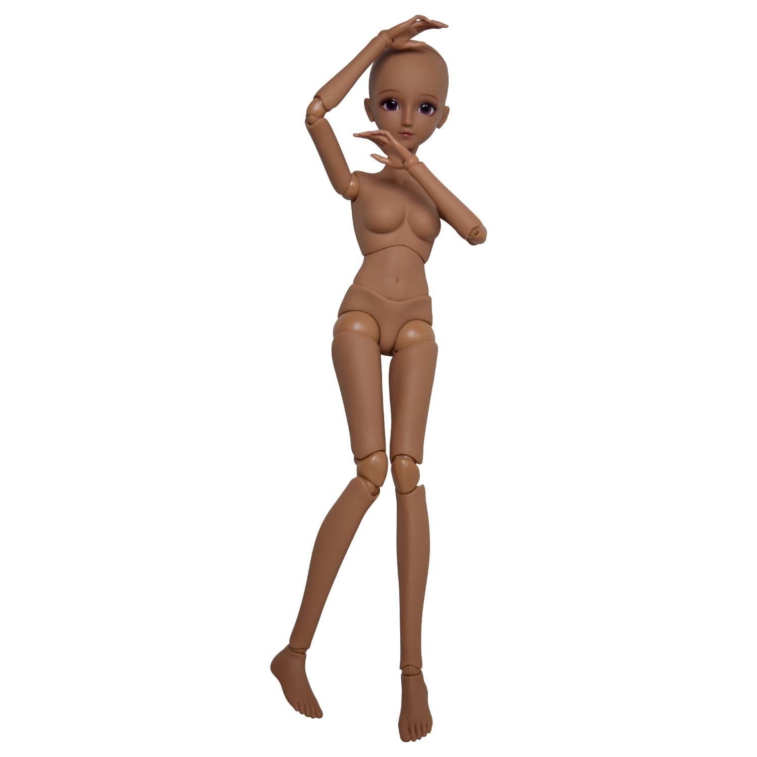 1/3 BJD Doll Tan Skin Customized Black Doll Body 60cm 24Inches Ball Jointed SD Dolls Joints Move PVC DIY (Alexia)
