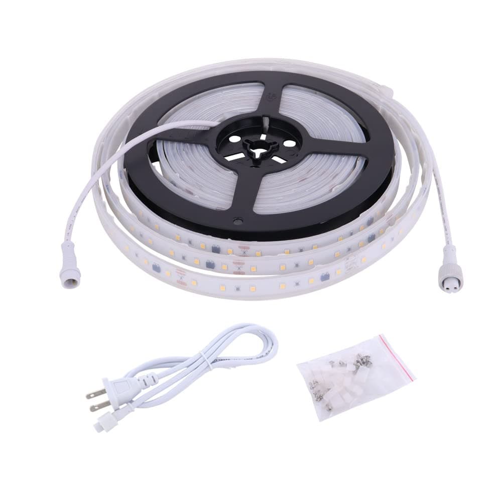 120V Dimmable LED Strip Light, Waterproof IP65, No Need Transformer, Warm White 2800K 110V LED Rope Light, 16.4ft LED Tape Light 115V Under-Cabinet Light Flexible, Dimming by Wall Dimmer Switch