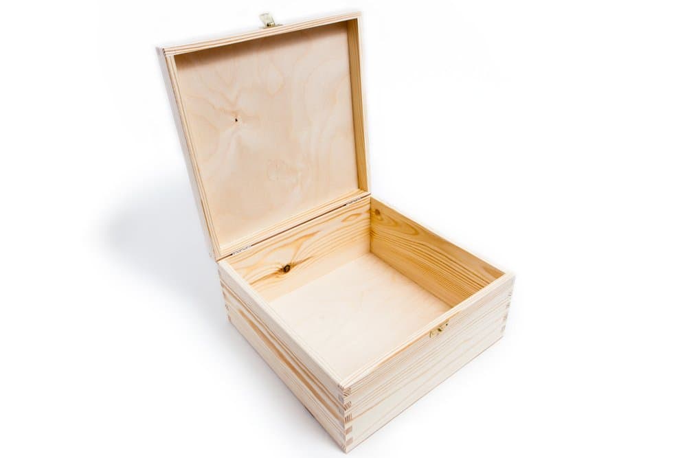 WOODEN BOX 24 cm/KEEPSAKE SOUVENIRS MEMORY BOX/DECOUPAGE/WOODENLAND