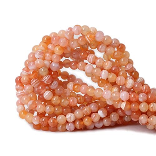 Qiwan 60PCS 6mm Natural Red Botswana Sardonyx Agate Round Loose Beads for Jewelry Making DIY Crafts Design Healing 1 Strand 15"