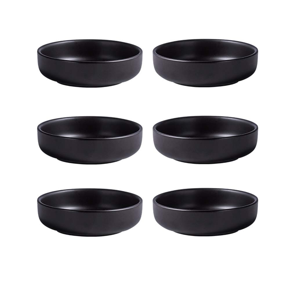 Colias Wing3.5 Inch Simple Style Single Color Pattern Stylish Design Multipurpose Porcelain Side Dish Bowl Seasoning Dishes Soy Dipping Sauce Dishes-Set of 6