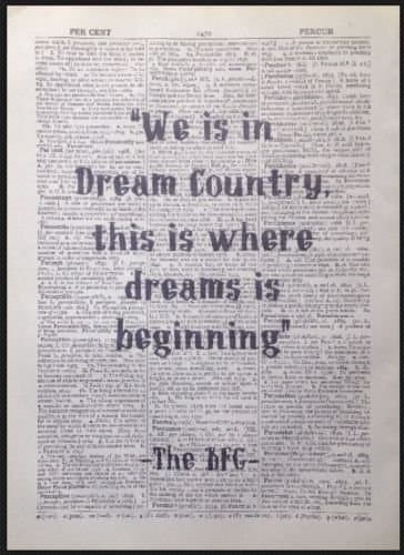 Parksmoonprints Roald Dahl The BFG Quote Print Vintage Dictionary Page Wall Art Picture Dreams