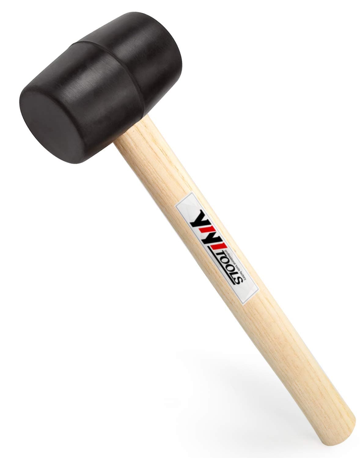 YY-2-005 Rubber Mallet Hammer With Wood Handle–8-oz, black