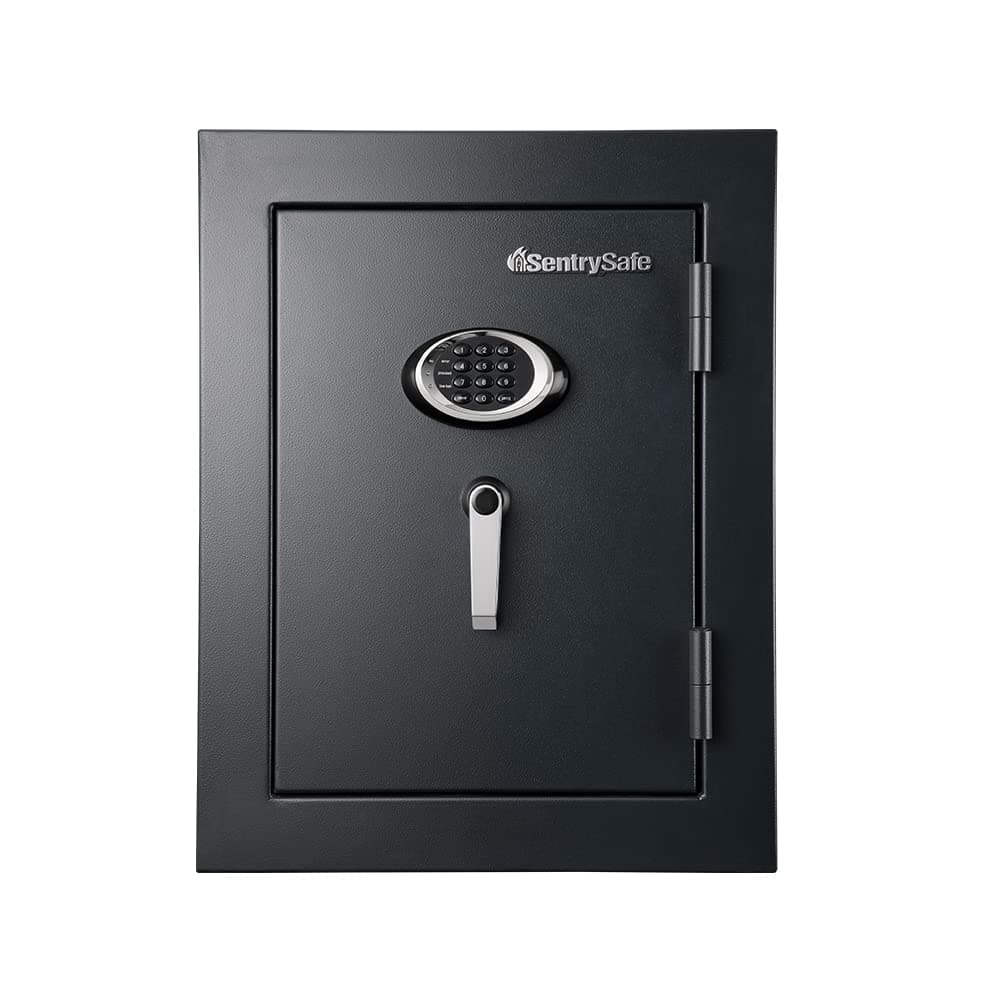 Fireproof and Waterproof XX-Large Black Steel Home Safe, DOJ-Certified with Digital Keypad Lock for Guns or Documents, 3.39 Cubic Feet, 27.8 x 21.7 x 19 Inches, EF3428E