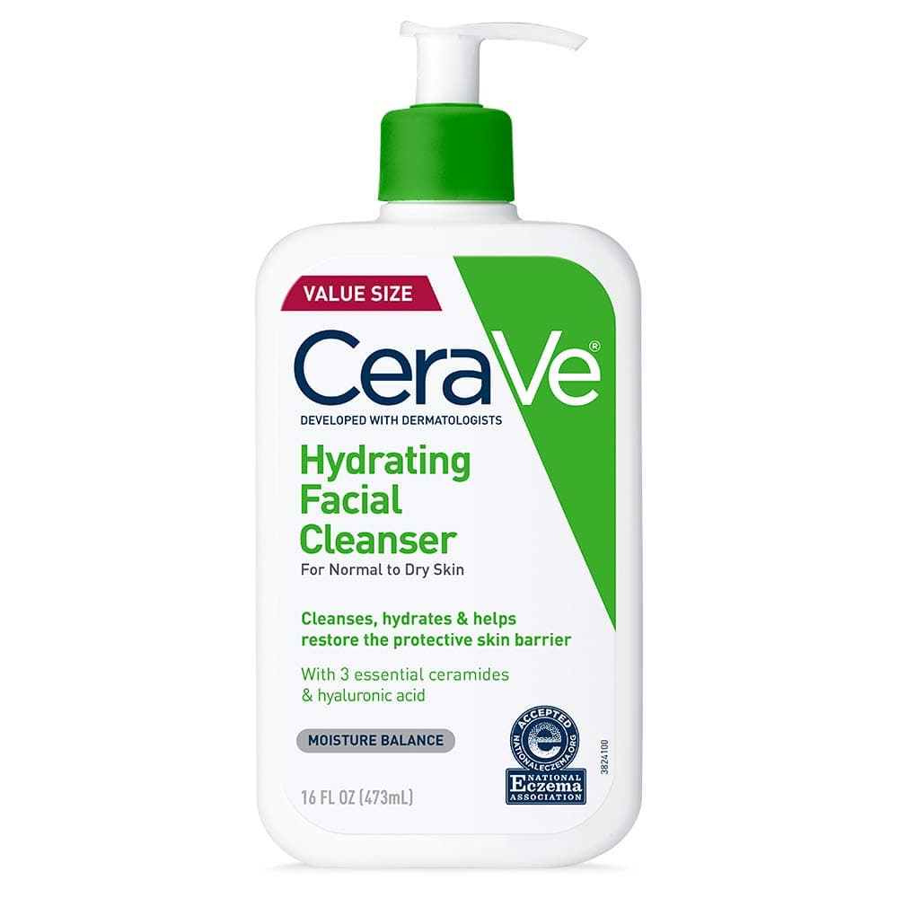 Hydrating Facial Cleanser 16 oz for Daily Face Washing, Dry to Normal Skin