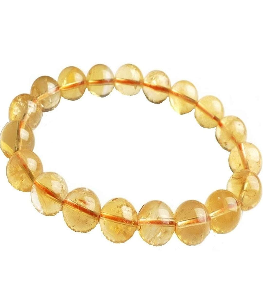 DHYANARSHCitrine Crystal Beads Bracelet - Chakra Healing Stone for Wealth & Wisdom