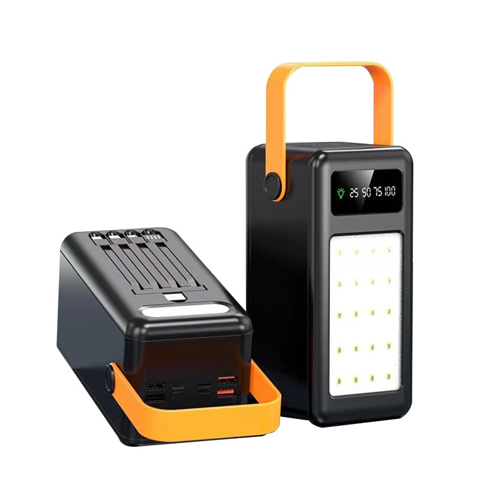 80000mAh Power Bank for Outdoor Camping Portable Charger with 8 Output& 3 Input External Battery with LED Display for phones Tablets(Size:60000 mAh,Color:Black)