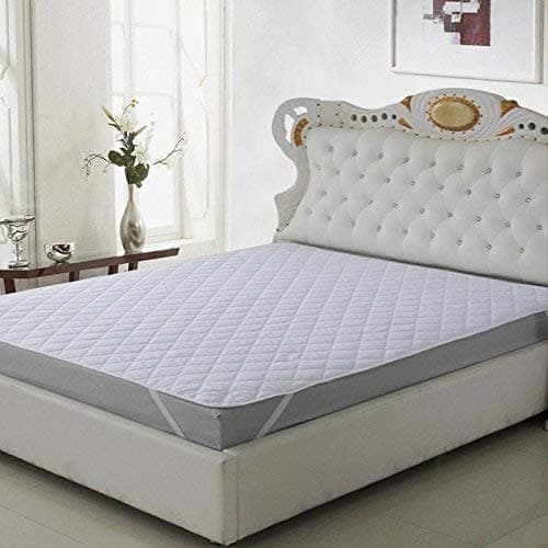 Renown Mattress Protector Micro Fiber Waterproof & Dustproof King Size 72 X 78 Inch I I 3 Layered Protector/Bed Cover White Cotton Finish Quilted