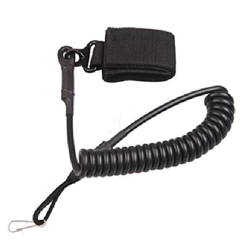 CSDSTORE Tactical Pistol Lanyard Elastic Handgun Rope Sling - Adjustable Military Security Belt Strap Spring Retention Coil Refile Slings for Hunting, Outdoor Sports Black