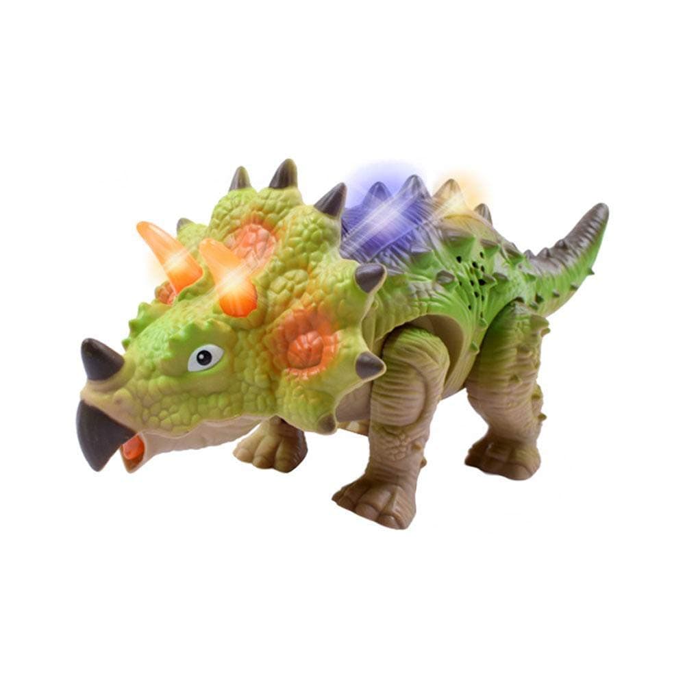 Hapsters Simulation Dinosaur Triceratops Moving with Swinging Tail Action Electric with Lights and Sound Effects