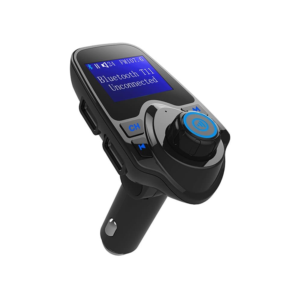 Fuloophi Bluetooth FM Transmitter, Car MP3 Player Hands Free Car Kit Music Receiver TF Card Dual USB Charger