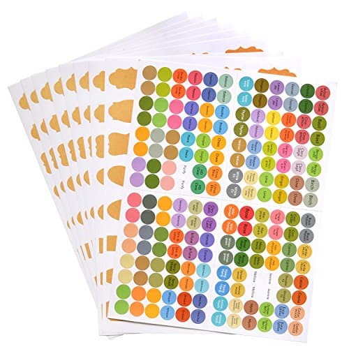 Essential Oil Stickers Labels, Includes 256 Blank Bottle Stickers Fancy Kraft Paper Plus 192 Top Cap Stickers for ALL Oils - 9 Sheets, 448 Labels to Keep Oils Organized