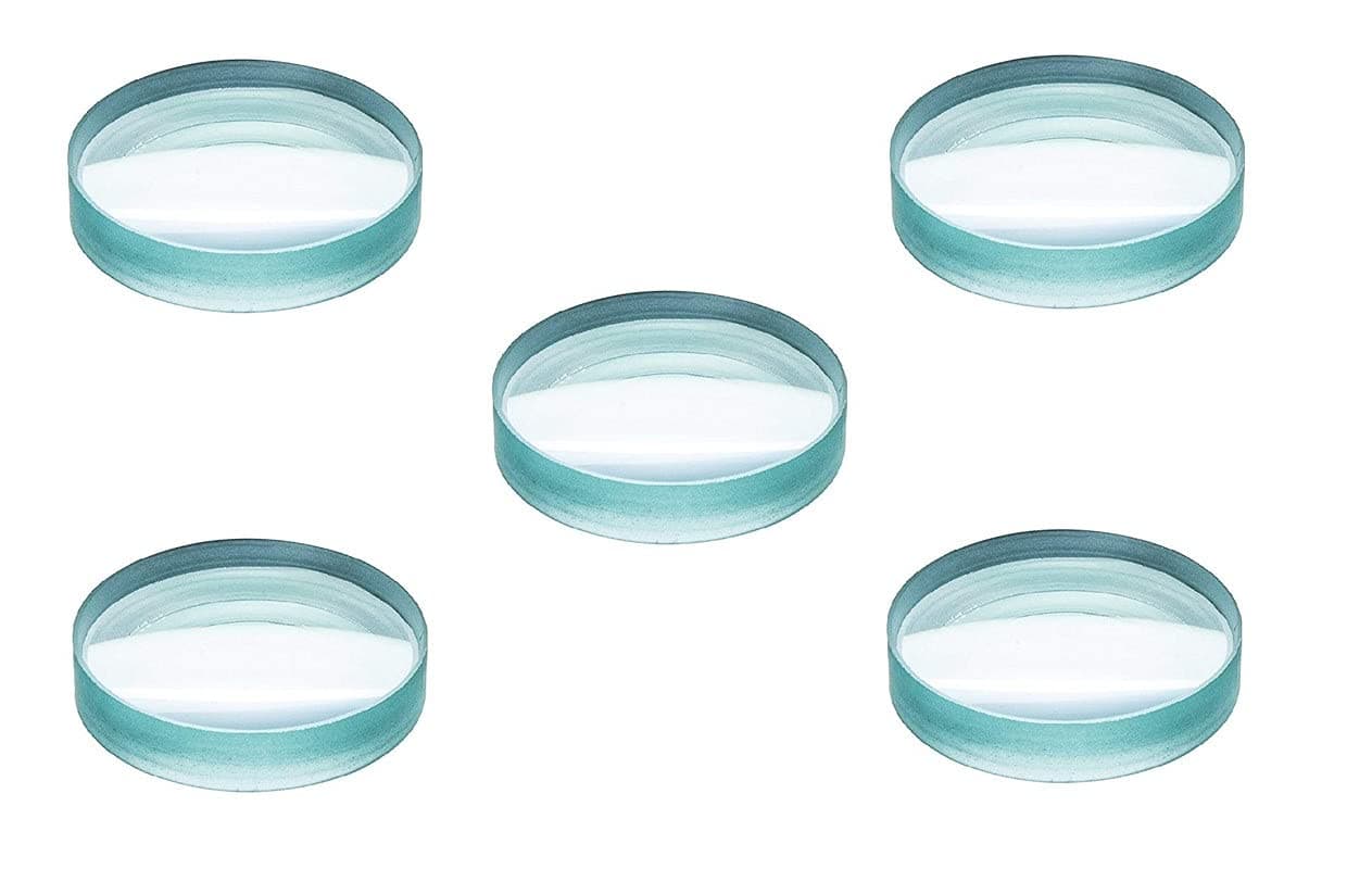 ERH India (Pack of 5) Concave Lens (50 mm Diameter) (Focal Length 25 cm) for DIY Science Experiments, Projects Kits and Science Labs