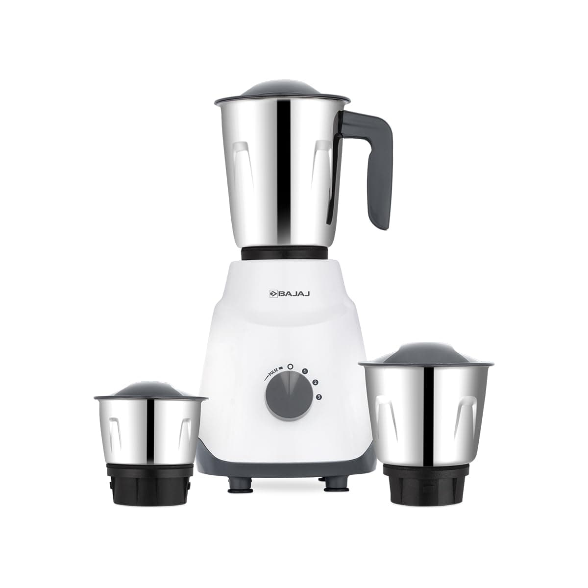 GX1 Ninja Series 500W Mixer Grinder With 3 Jars (Stainless Steel Jars) | Superior Mixie For Kitchen | Durable Mixer Grinder | DuraCut Blades | 2 Yrs Warranty 【White/Grey】