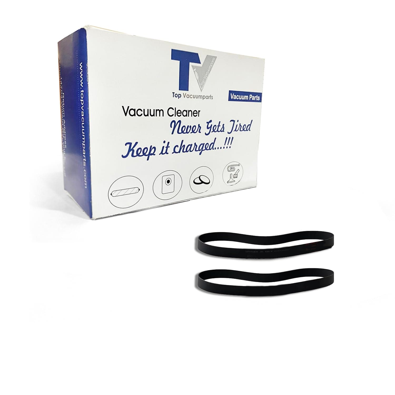 Genuine Hoover AH20065 T-Series Flat Non-Stretch 2 Belts Black