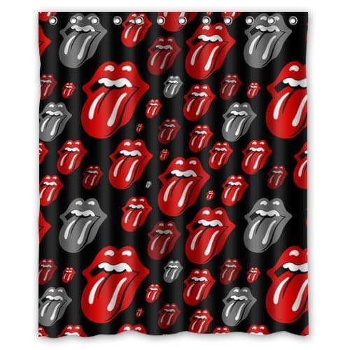 Sysuser Custom The Rolling Stones Logo Pattern Waterpoof Fabric Shower Curtain Personalized Bath Curtain 60 72 Inch