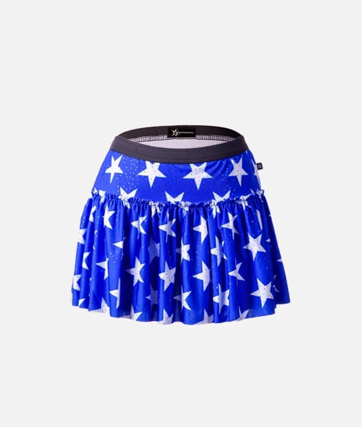 Royal Blue with White Stars Sparkle Running Skirt | Running Costume | Glitter Running Skirt (M)