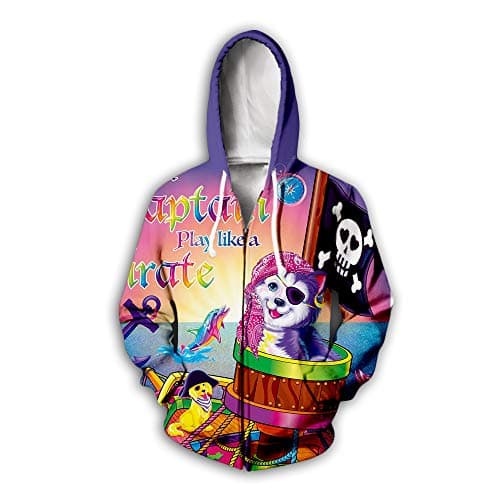 Unisex 3D Printed Cartoon Hoodie Funny Hoodies Sweatshirt Drawstring with Pockets (Lisa zip05, 2XL/3XL)