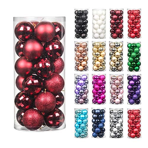 Jusdreen 41pcs Christmas Balls Ornaments for Xmas Tree Shatterproof Christmas Tree Hanging Balls Decoration for Holiday Party Baubles Set with Hang Rope 1.57"(Champagne 40mm)