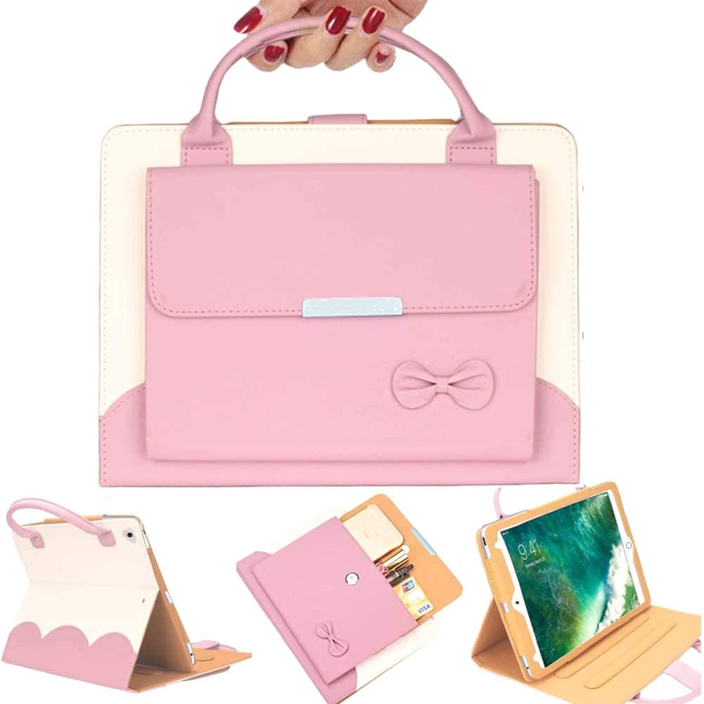 Handbag iPad Case for New iPad 9.7（2017 2018）/iPad Pro 9.7/iPad Air 1 2 for The iPad 9.7 inch Cover, Pink