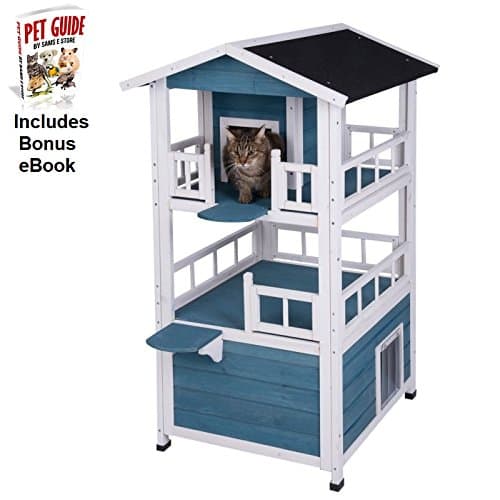 Cat House Multi Level Indoor / Outdoor Use Weather Treated Suitable for homes with multiple cats