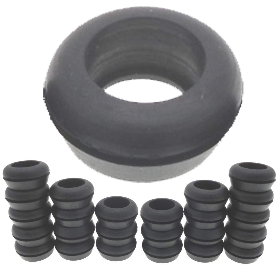 Rubber Grommets 3/4 Inch ID, Donut Rubber Grommet Ring drilled 1 1/8 Inch Hole Using SCH40 1/2 inch Hydroponic PVC Pipe and 25mm or 3/4 Inch Barbed Elbow Tee Straight Y Connector (Pack of 25)
