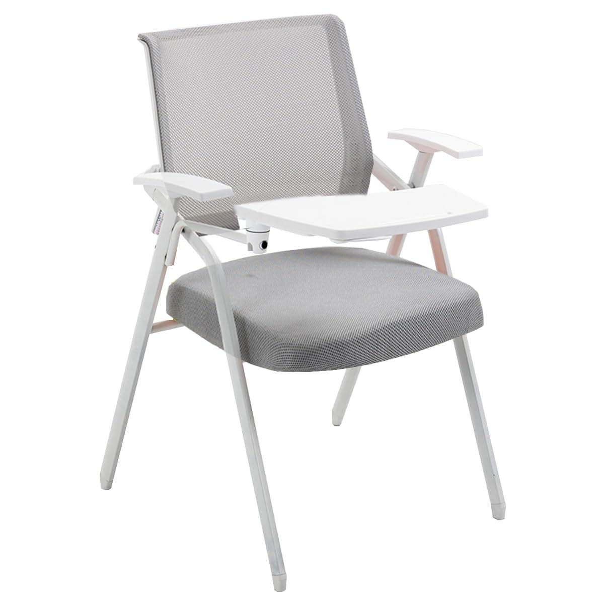 Mesh Office Chair With Desk Attached for Adults - Ergonomic Folding Chair With Writing Board, Metal Frame Backrest, Table for Conference Room, Meeting, Student Use