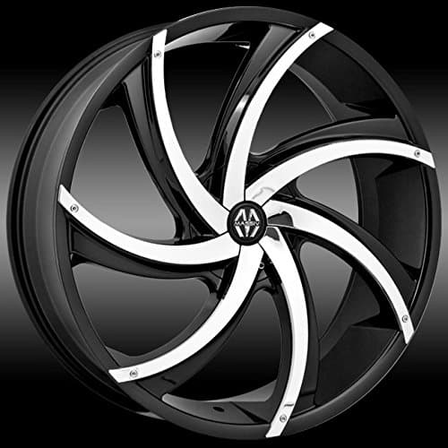 Massiv 920 Turbino 24x9 Black with Chrome Inserts Wheel / 5-114.3 5-120 mm Bolt Pattern / +30 mm Offset / 74.1 mm Hub Bore