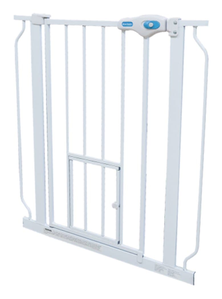 Carlson Pet Products0945PW/0942PW Extra Tall Walk-Thru Pet Gate with Pet Door White, 29-34Wx41H in