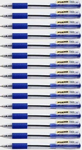 15 X PIANO Point Grip Retractable Ballpoint Pen 0.8 mm Needle TIP Blue Ink