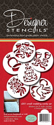 Designer Stencils Wedding Candy/Cookie Stencils, Small, Beige/Semi-Transparent