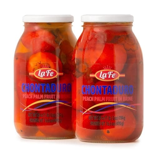 La Fé Fe Chontaduro Peach Palm Fruit in Brine 28oz - 2 Pack - Columbian Superfruit - Chontaduro Colombiano en Salmuera