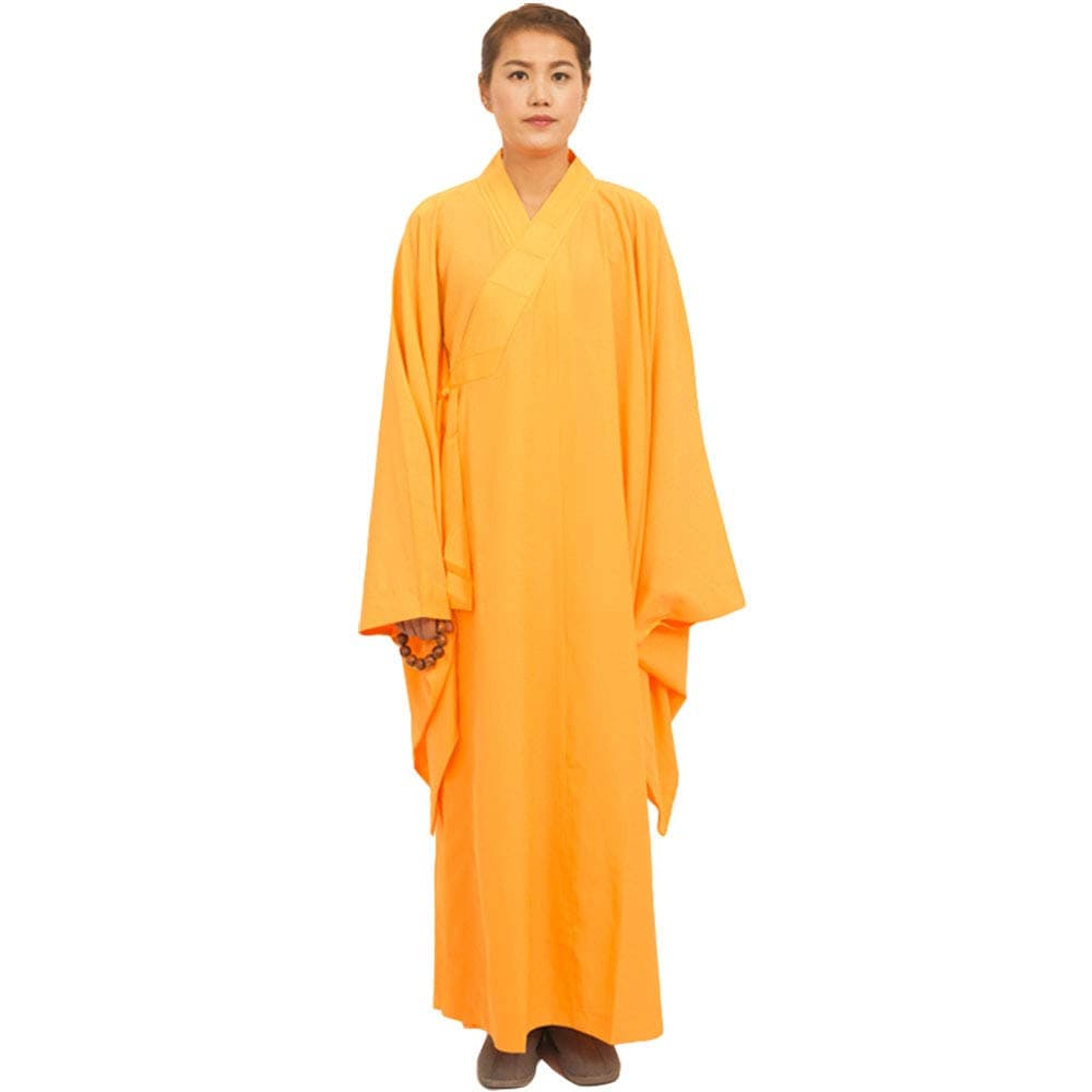 Shaolin Unisex Monk Kung fu Robe Costume Long Gown Meditation Suit