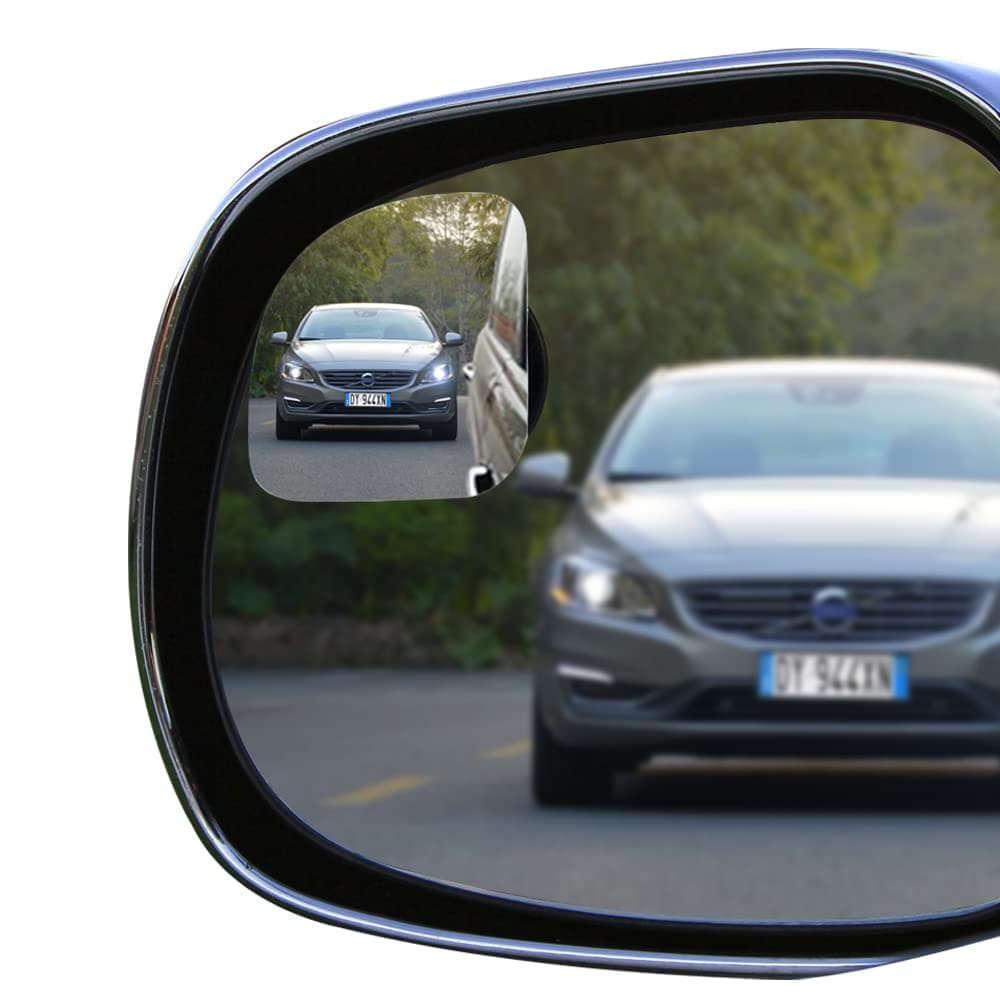 POMFW Blind Spot Mirror, 2 inch Rearview Convex Side Mirrors for Cars SUV Truck Van Stick on 3M Adhesive, Rear View HD Glass Frameless Sway Rotate adjustable Wide Angle 2PCS (Sector)