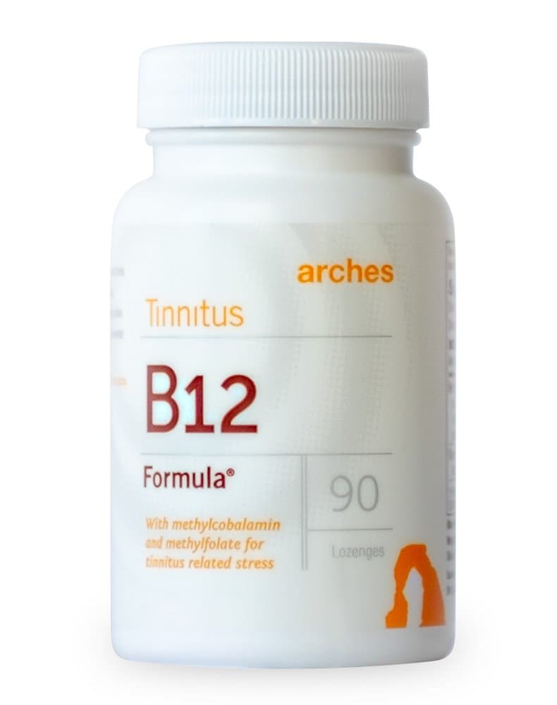 Arches Tinnitus B12 Formula – Methylfolate 400 mcg, Methylcobalamin 1000 mcg, 90 Lozenges, 3 Month Supply