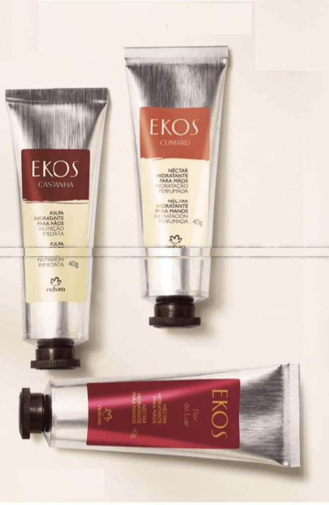 Natura Ekos Linha | Hand and Nail Cream Cumaru Castanha Flor Do Luar | Nectar y Polpa Maos | Crema Pulpa Hidratante de Manos x3 (1.4 Ounces-40 Grams)